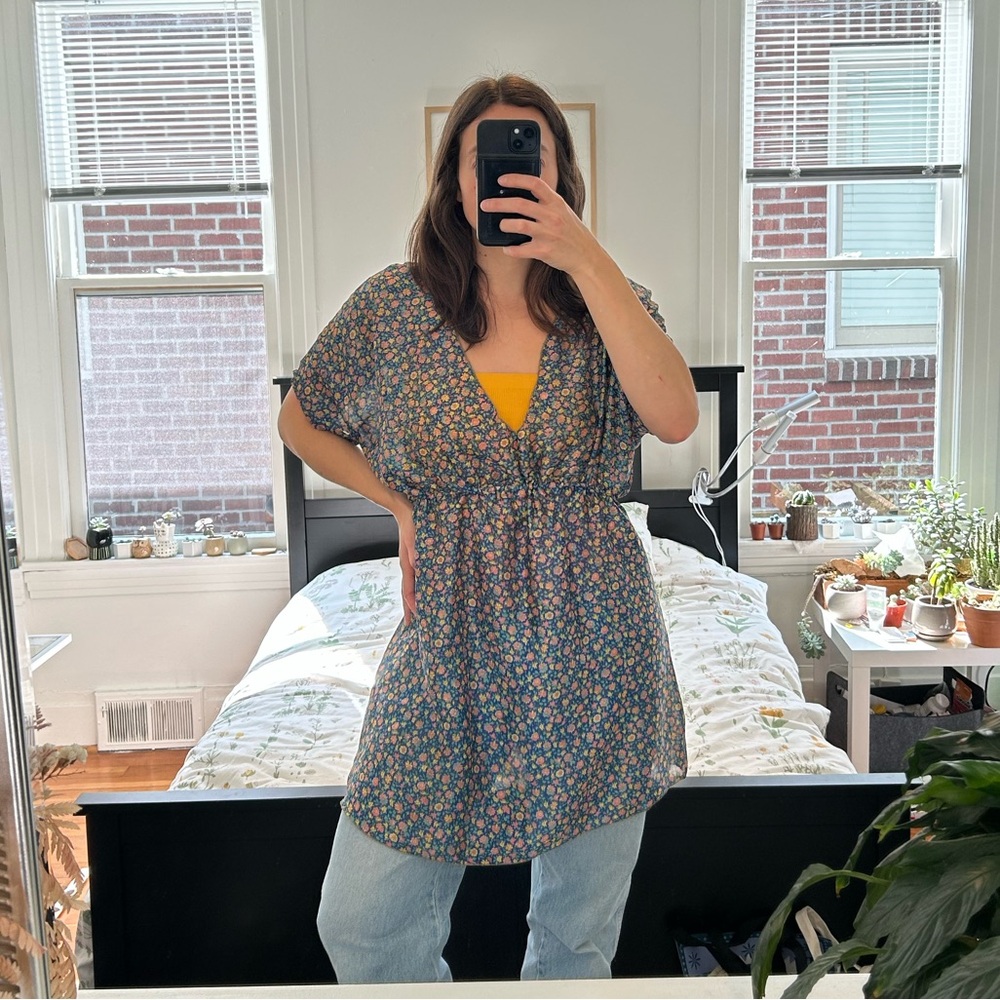 Floral silk dress
